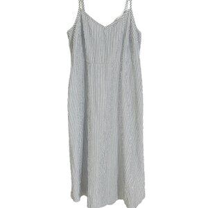 NWOT Market & Spruce Navy and White Stripe Midi Dress